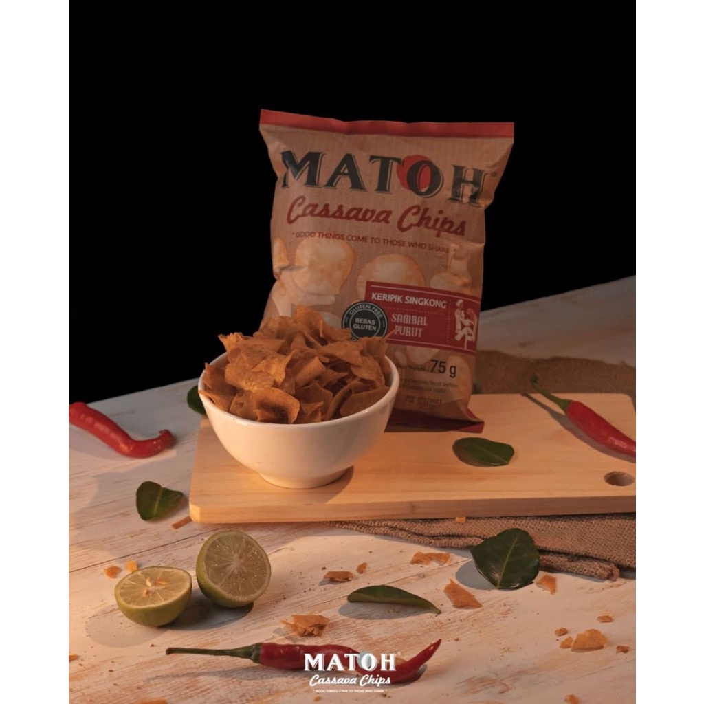 Matoh Cassava Chips - Keripik Singkong SAMBAL PURUT Gluten Free &amp; Non Msg 75 g