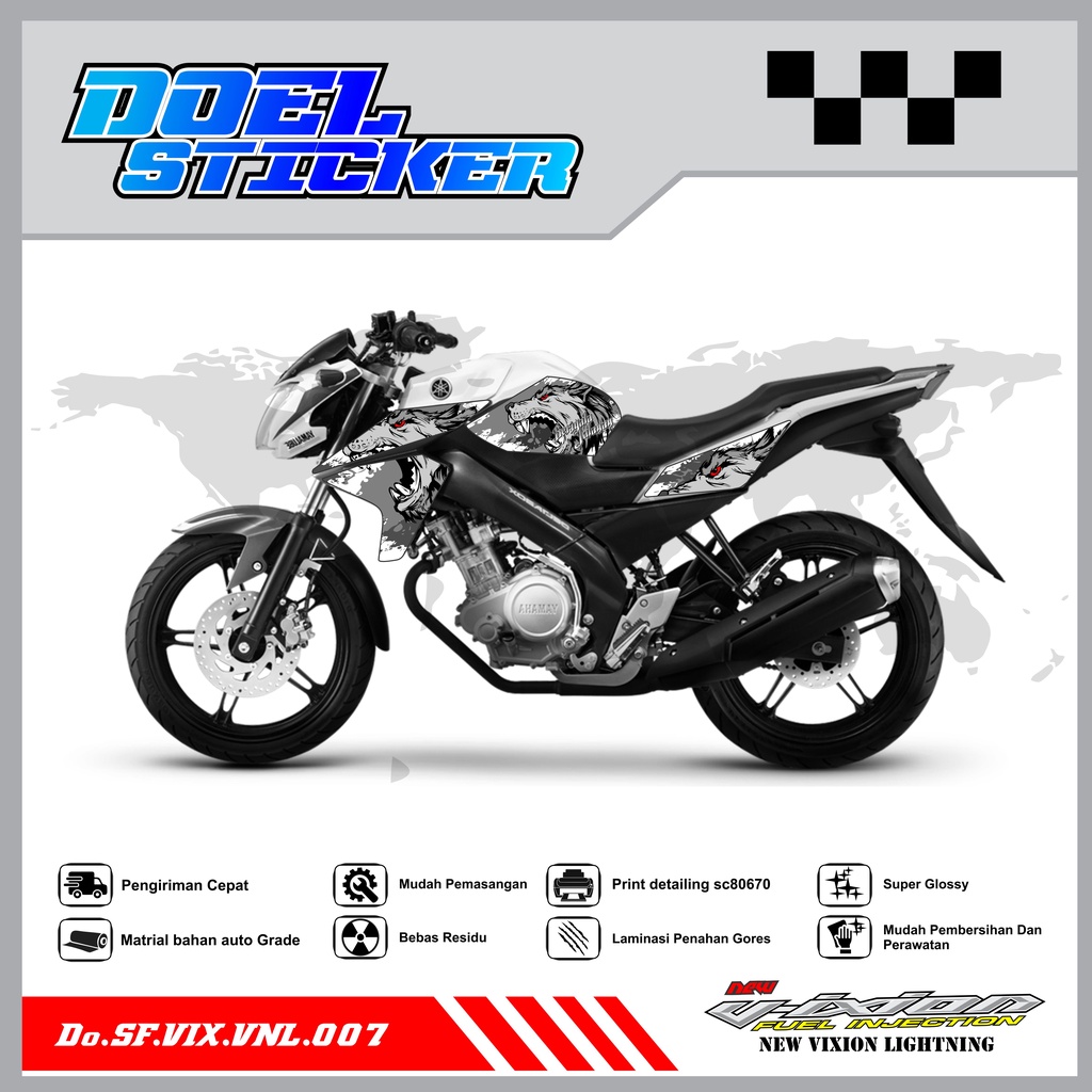 STICKER STRIPING VIXION NVL - STICKER STRIPING LIST VARIASI HOLOGRAM , CROME VIXION NVL 2013-2014 DOEL 007