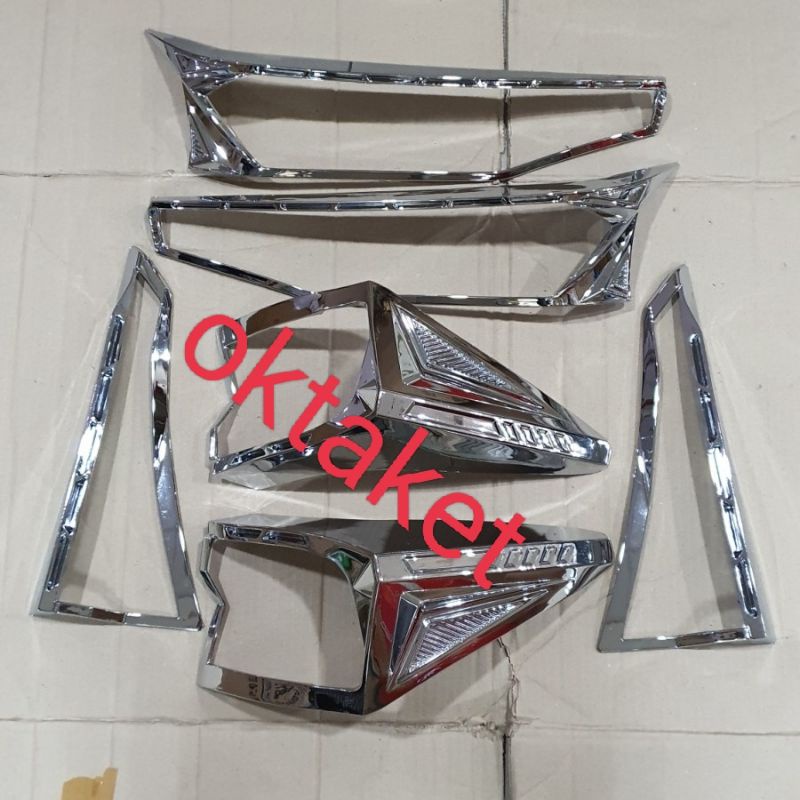 paket garnish lampu depan belakang Avanza Xenia 2021 2022 tipe G Chrome