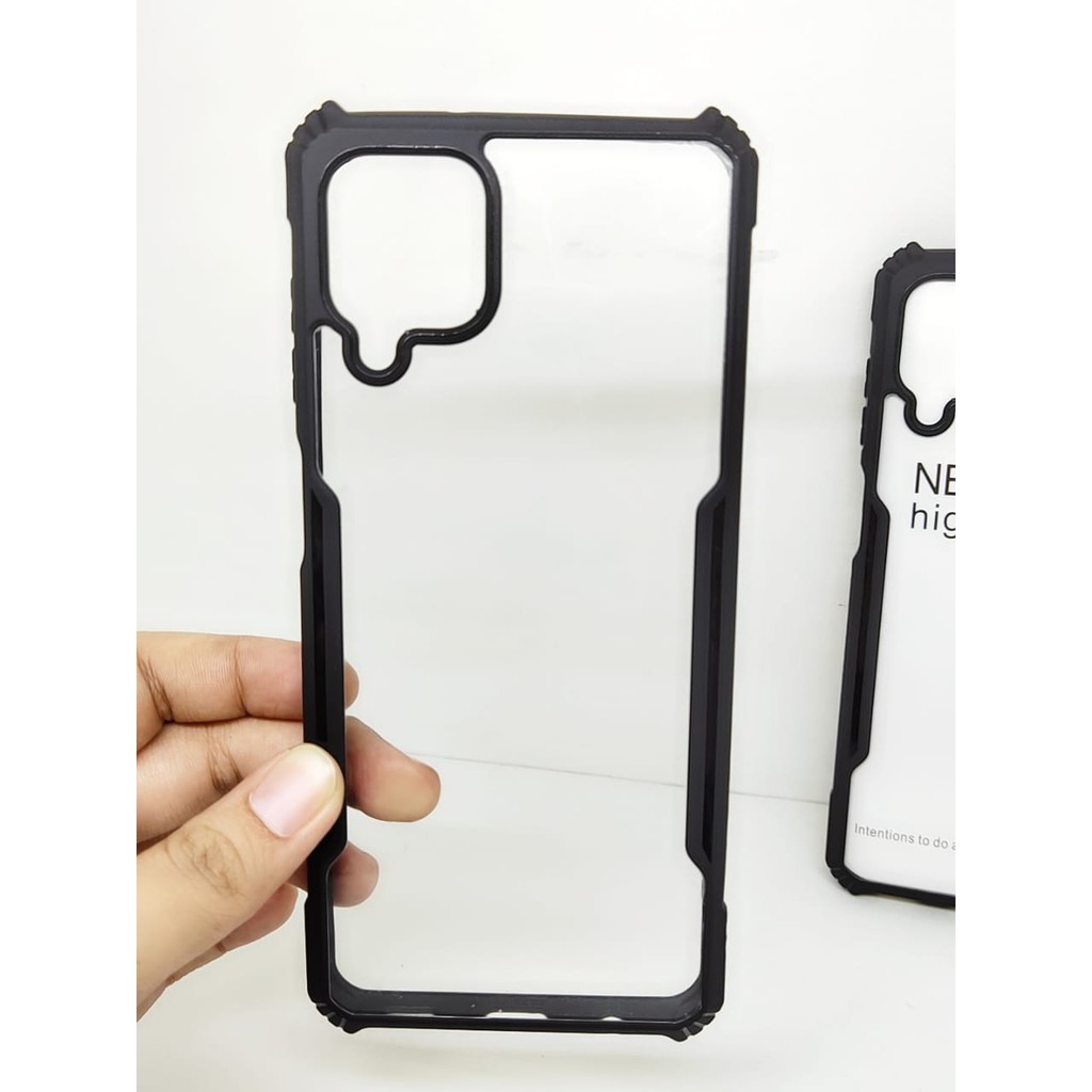 Anti Shocking Samsung A12 M12 6.5 Inch Hardcase List Hitam Acrylic Case