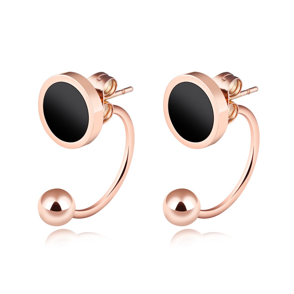 Anting Titanium Rose Gold Asli Wanita Fashion Anti Karat Murah AA008 trend masa kini sangat cakep