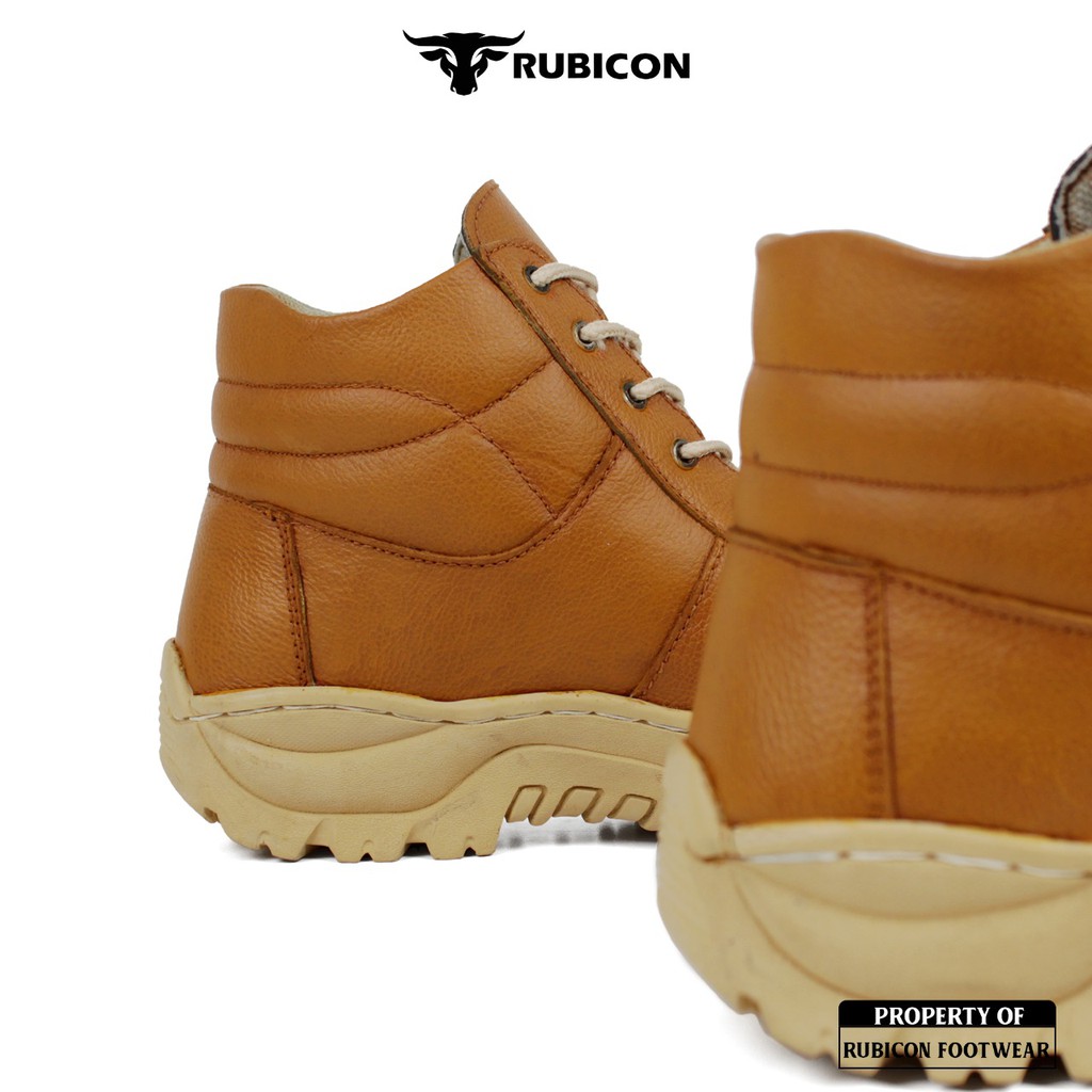 SEPATU SAFETY KULIT ASLI BOOTS TINGGI TRACKING PRIA SAFETY SHOES UJUNG BESI RUBICON BRONTO KERJA