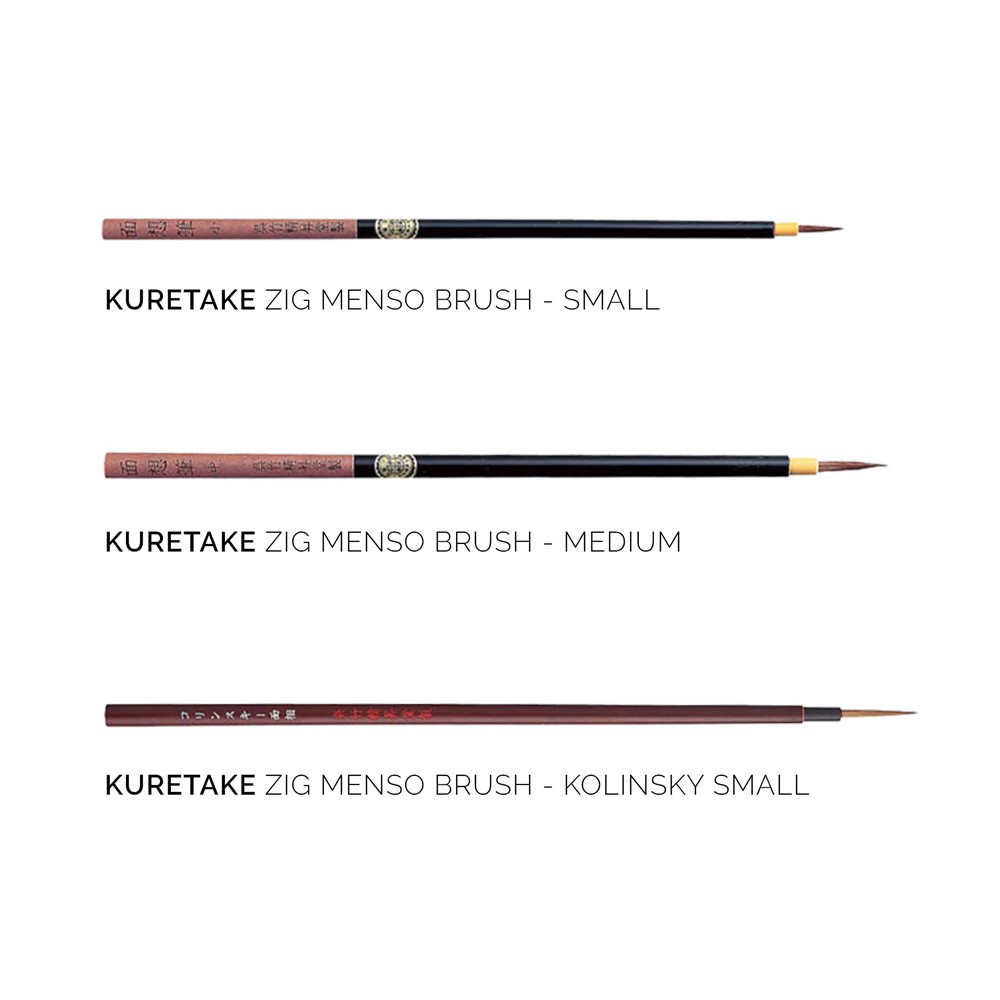 Kuretake Zig Cartoonist Menso Brush - Small, Medium, Kolinsky Small