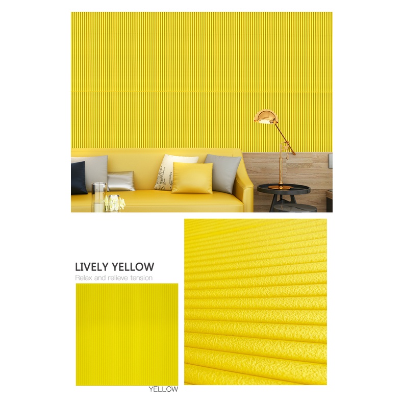 (COD) Wallpaper Dinding Foam 3D Tebal 6mm Ukuran 70CM X 70CM  / Walpaper Stiker Dinding Motif Salur Garis Plafon Premium High Quality Termurah