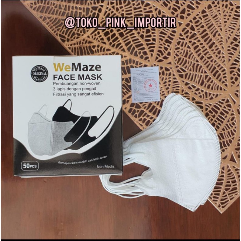 MASKER DUCKBILL DB CAREION WEMASK QUEEN FM DEWASA HITAM PUTIH WITH BOX ISI 50PCS | MASKER DUCKBIL ISI 50PCS HITAM PUTIH | MASKER DUCKBILL 50PCS BLACK N WHITE EARLOOP