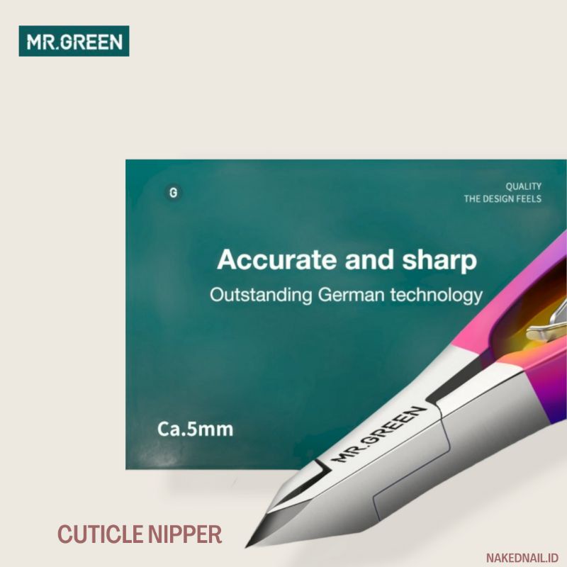 Cuticle Nipper / pusher Mr green Original stainless steel tang kuku tusukan kuku 1 set manicure Nail art