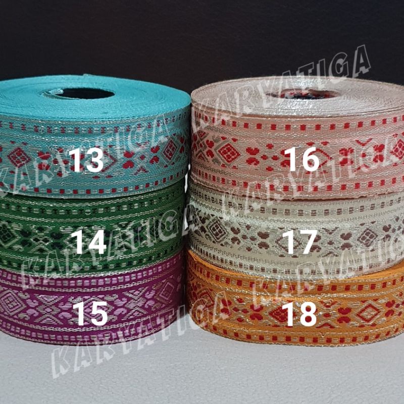 Pita Gamis Lebar 1 Inch / Renda Bordir India Lebar 2.54 cm (15 meter)