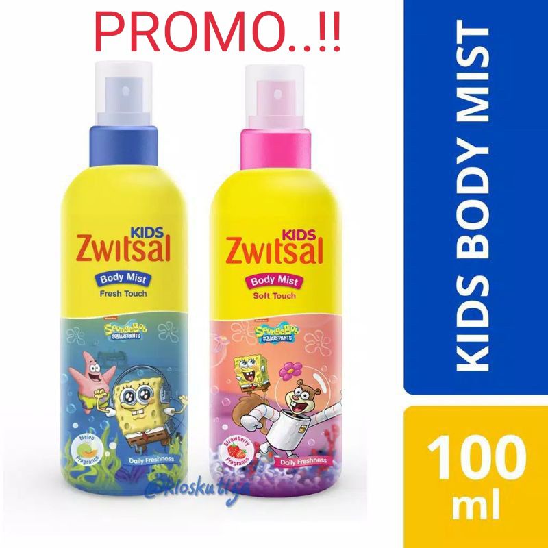 Zwitsal Kids Body Mist Cologne biru, pink fresh touch, soft touch 100ml
