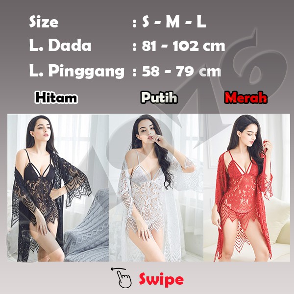 d1976 Dress Baju Haram Lingery Set Premium All Size S M L OFL-F188-4