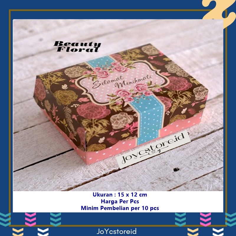 Dus Roti Kotak Kue Cantik R5k Beauty FLORAL Kotak 15x12 Box Jajan/ Box Kue / Box Jajan / Snack Box /