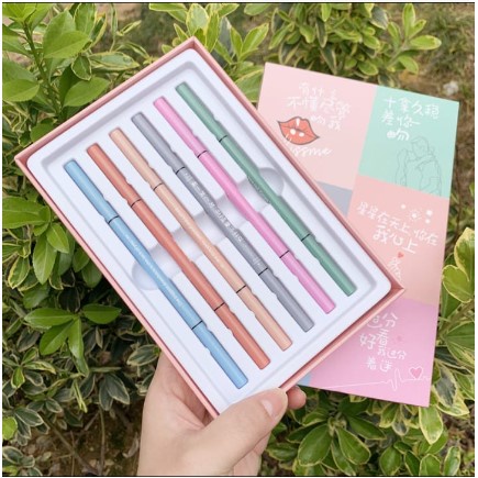 Lameila Pensil Alis Eyebrow Geometry Color Double Head 1 Set 6 PCS 838