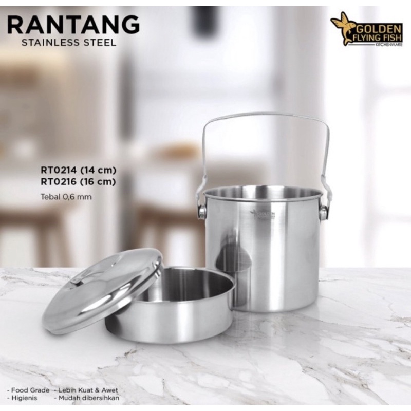 Jual Rantang Tunggal Stainless Steel Cm Golden Flying Fish Rt Shopee Indonesia