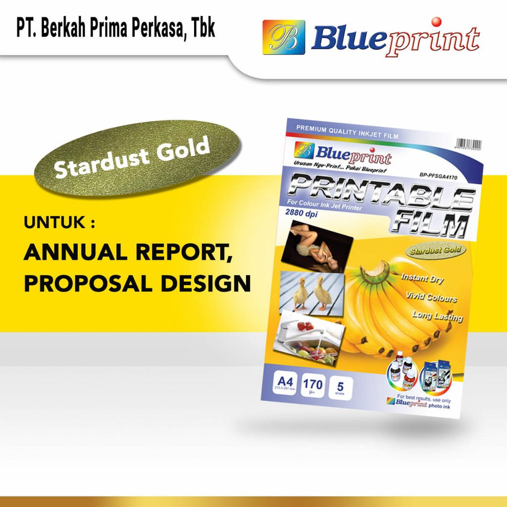 

Kertas Film Stardust Gold Printable BLUEPRINT A4