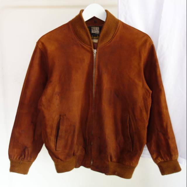 Jaket Bomber Kulit asli Fashion Pria Wanita Genuine Leather Second Preloved Original Bekas Used