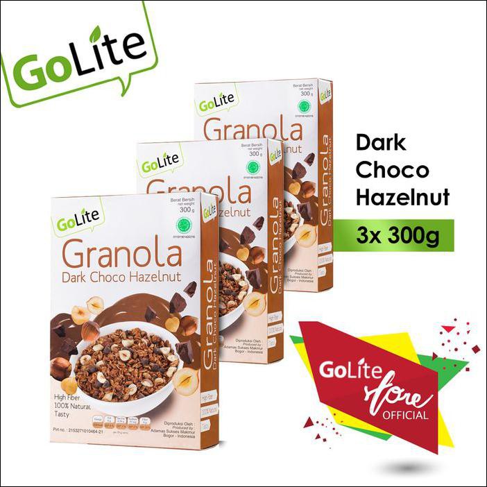 

GOLITE GRANOLA DARK CHOCOLATE HAZELNUT 300G (TRIPLE PACK)