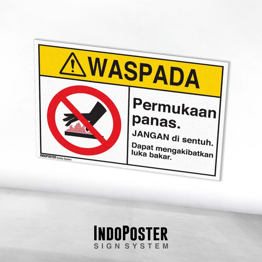 Jual Stiker Safety Sign Rambu K Ansi Waspada Permukaan Panas Luka