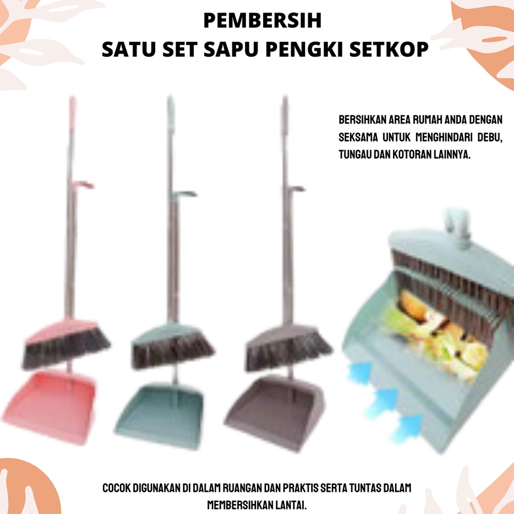 Terbaru!! Sapu Lipat Rumah Tangga Set Sapu &amp; Pengki Set Sapu Pembersih Sapu Rambut