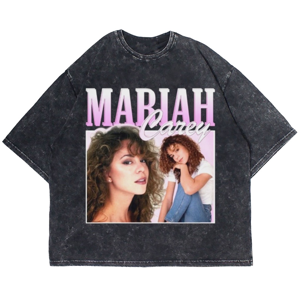 KAOS OVERSIZE MARIAH CAREY HOMAGE STYLE WASHING VINTAGE TEE (T-SHIRT OVERSIZE WASHED)