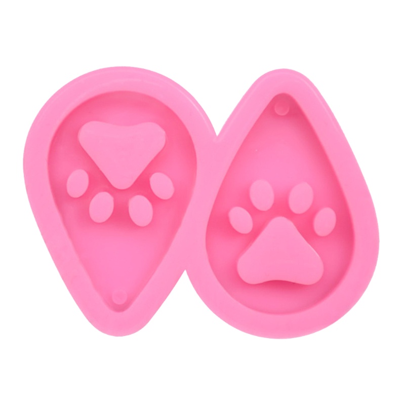 SIY  DIY Dog Paw Keychain Epoxy Resin Mold Key Chain Earrings Pendants Silicone Mould