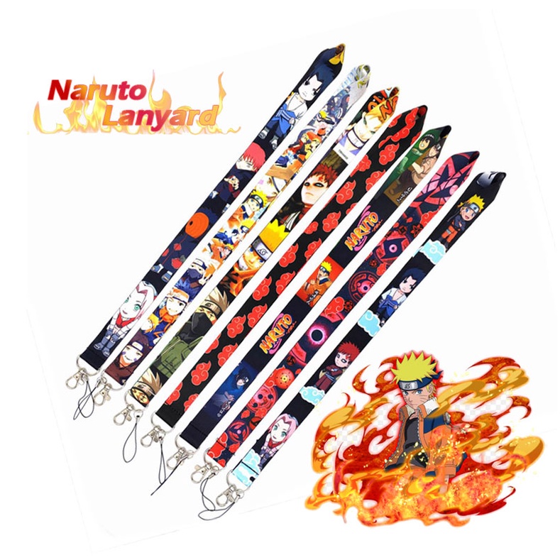 Tali Lanyard Leher Motif Anime Naruto Untuk Gantungan Kunci / Handphone