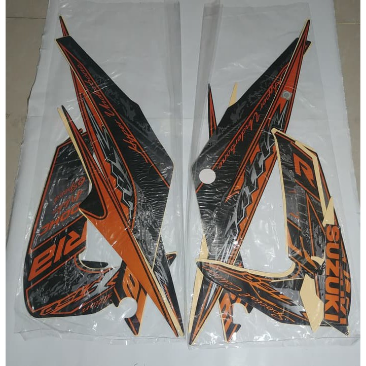 Stiker Bodi &amp; Lis Body &amp; Striping Satria Fu 2013 SE Hitam Emas Gold