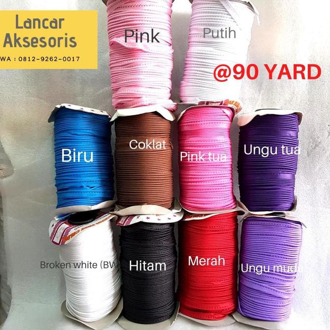 

[[BISA COD]] Bisban Isi / Satin Bias Tape / Lis Baju per 1 rol @90 yard
