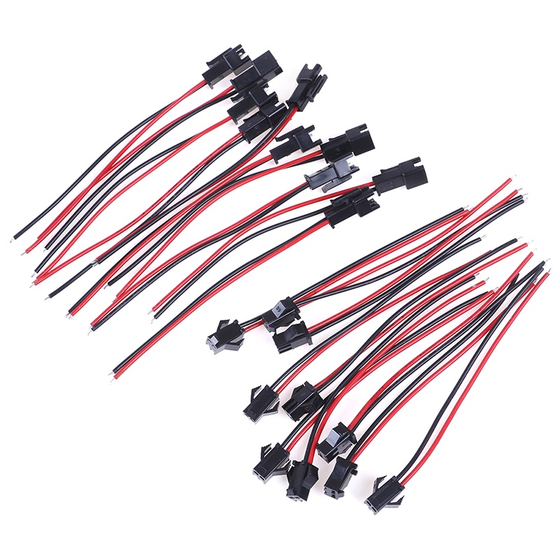 {LUCKID}10pairs/Set 2Pin 10cm Connector Plug Wire Cable 10 Female+10 Male