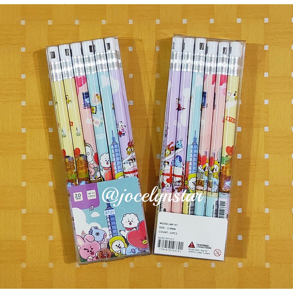 

(12pensil/ 1 lusin) Pensil mekanik BT-21/ Pensil mekanik 2.0 karakter BT-21