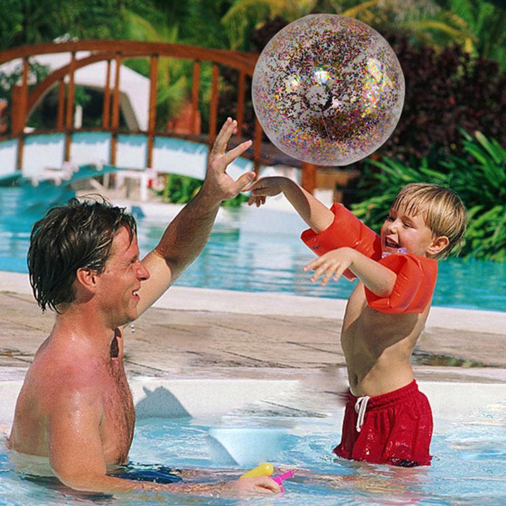 Needway Bola Pantai Dewasa Outdoor Kolam Tiup Mainan Bola Transparan Confetti Glitters Bola Bermain Air Pvc