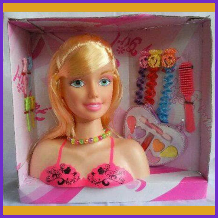 MAINAN BONEKA MAKEUP BARBIE KEPALA BARBIE SALON SALONAN