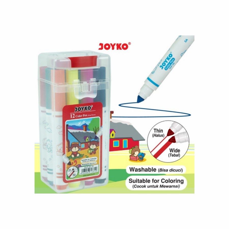 

Spidol Anak Joyko CLP-56-12 Washable Color Pen
