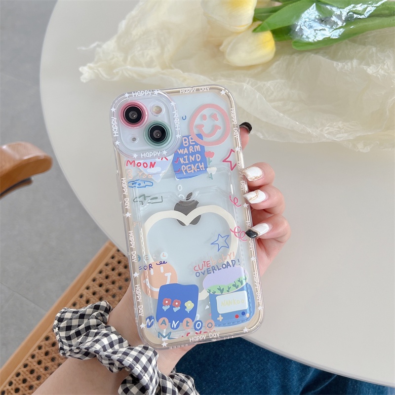 Soft Case Transparan Motif Hati Untuk iPhone 12 13 Pro MAX 11 X XR XS MAX 7 8 Plus