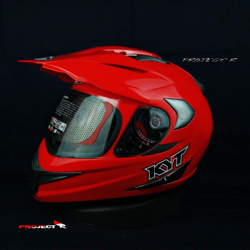 KYT ENDURO SUPERMOTO SOLID RED