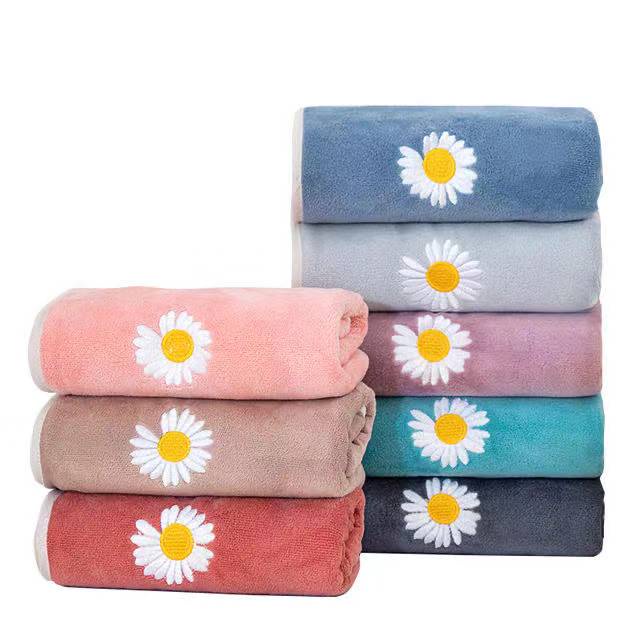 Handuk  mandi handuk Muka Micro Bulu Premium 35x75cm handuk bayi motif bunga Krisan super nyerap airimport