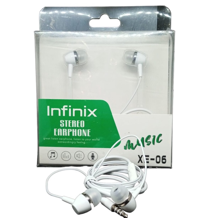 Handsfree INFINIX XE 06 Hifi Music Sound Bass Stereo Earphone Audio Jack 3.5 mm