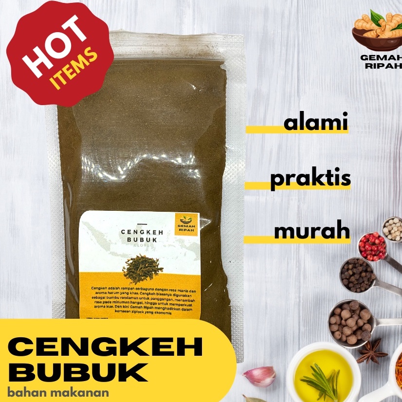 

Cengkeh Bubuk Clove Powder Murni Asli Kering Organik Rempah Herbal Bumbu Dapur Penyedap Rasa