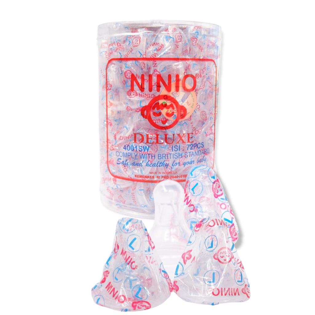 Ninio Dot Nipple Silikon Dot Botol Susu Bayi Deluxe Seri SML