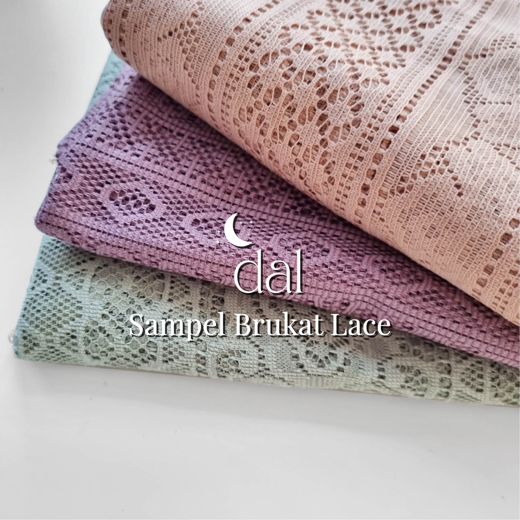 Sampel Handfeel Kain Brukat Lace Ukuran 15 cm