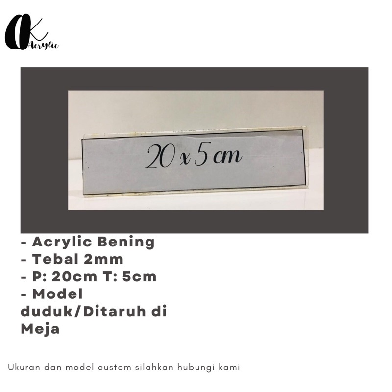 Desk Name Acrylic  - Akrilik Papan Nama Meja