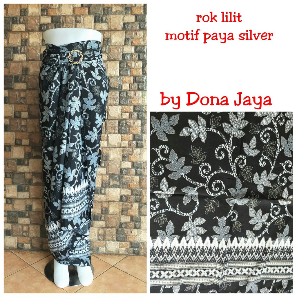 bawahan batik lilit motif paya silver