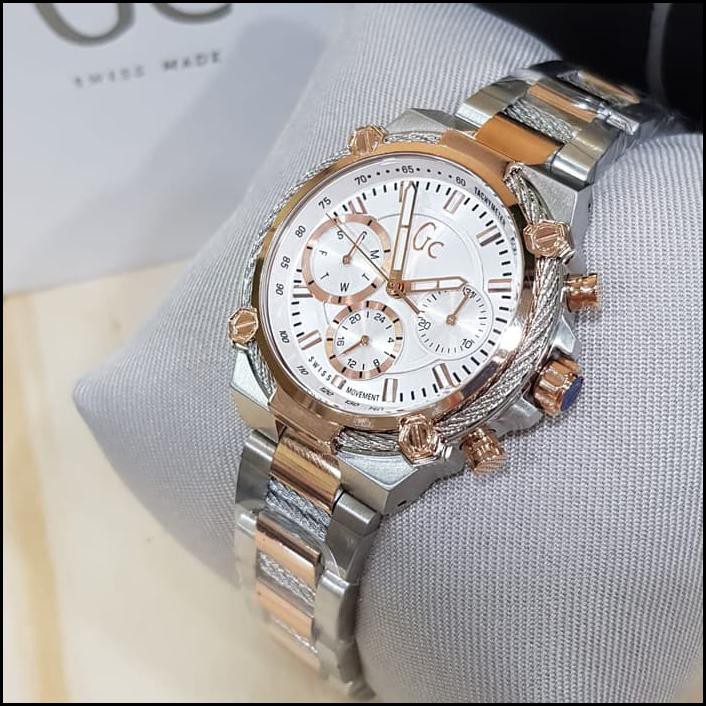 Jam Tangan Guess Collection Gc Wanita Original Bm Silver Dial White 2