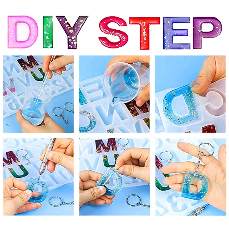 SIY  1 Set Crystal Epoxy Resin Mold Alphabet Letter Number Pendant Casting Silicone Mould DIY Crafts Jewelry Making Tools