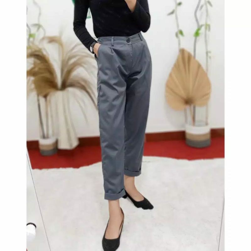 BAGGY PANTS PREMIUM AMERICAN DRILL GRADE A CELANA PANJANG WANITA CELANA KANTOR KERJA