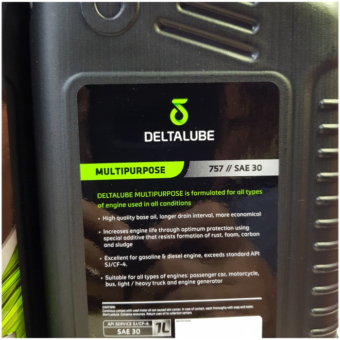 OLI MESIN DELTALUBE MULTIPURPOSE SAE 30 1L LITER BENSIN DIESEL