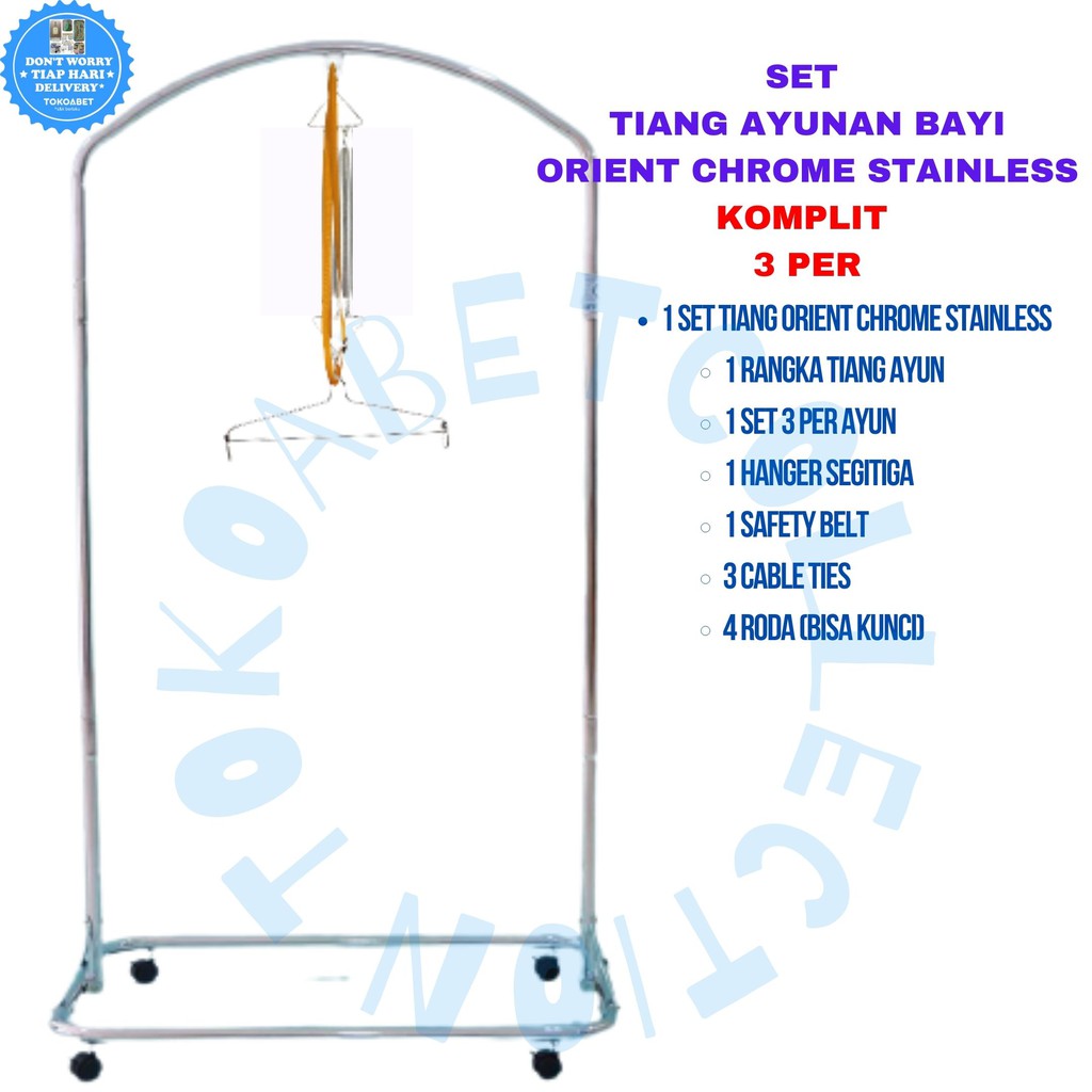 RANGKA AYUNAN BAYI DAN ANAK TIANG AYUNAN BAYI CHROME STAINLESS VARIASI MERK ORIENT TOKOABET