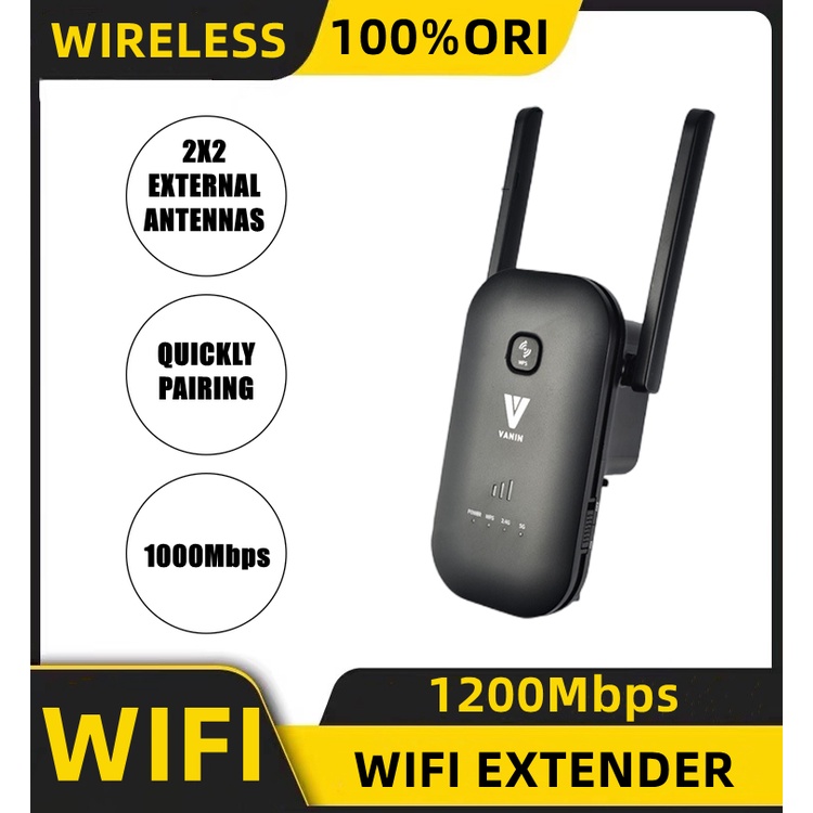 5G Wi-Fi Extender Reapeter Amplifier WiFi Range Extender Signal Amplifier Wireless Wifi Amplifier Penguat Sinyal Wifi with 2 Antenna