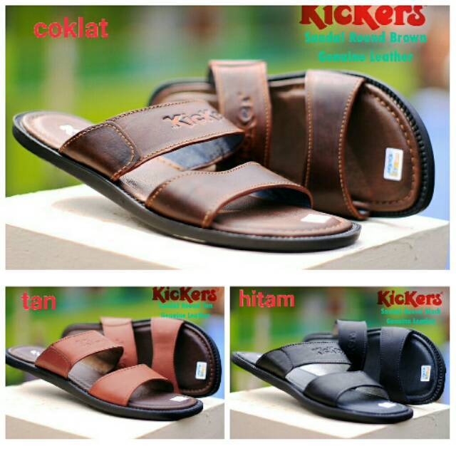 TERMURAH!  SANDAL SLOP KULIT KICKERS