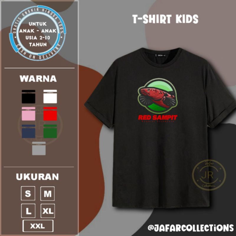 Baju kaos anak katun channa red sampit unisex laki-laki perempuan / kaos anak channa red sampit laki