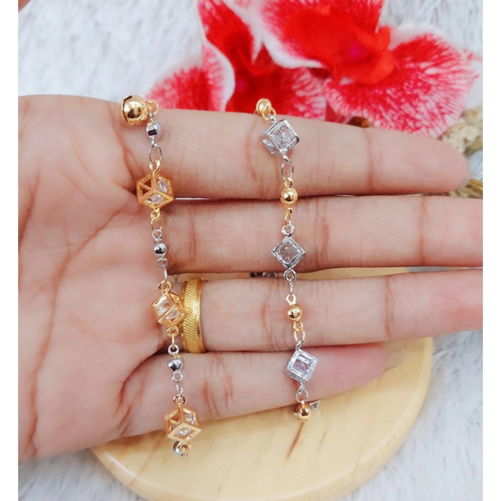 Gelang Xuping Mata Full Lapis Emas Perhiasan Kombinasi F73