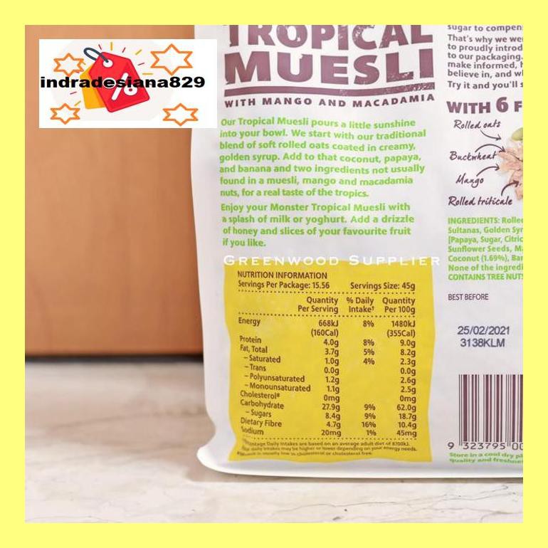 

Sf504Nind Monster Tropical Muesli - Monster Muesli - Healthy Food Import Ind504Sm